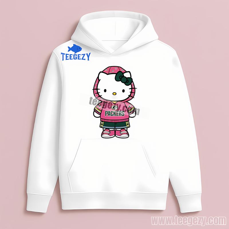 Green Bay Packers Hello Kitty Hoodie Retro Style Green Bay Packers Hello Kitty Hoodie Retro Style