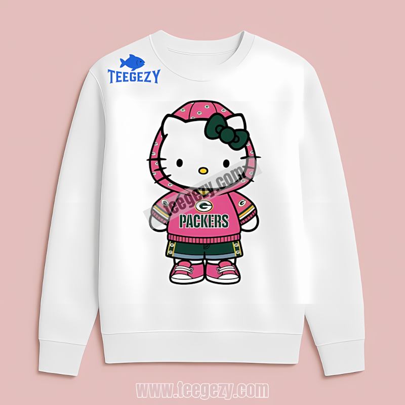 Green Bay Packers Hello Kitty Long Sleeve Retro Style Green Bay Packers Hello Kitty Long Sleeve Retro Style