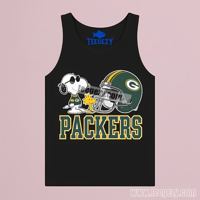 Green Bay Packers Helmet Vs Snoopy Woodstock Tanktop Retro Green Bay Packers Helmet Vs Snoopy Woodstock Tanktop Retro