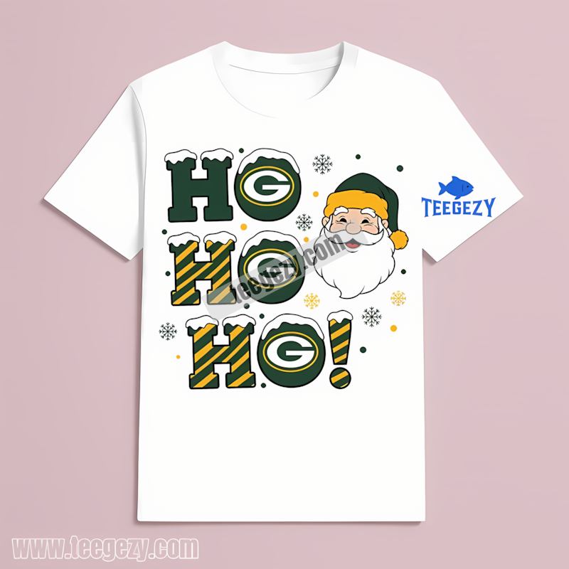 Green Bay Packers Ho Ho Ho Santa T-Shirt Color Green Bay Packers Ho Ho Ho Santa T-Shirt Color
