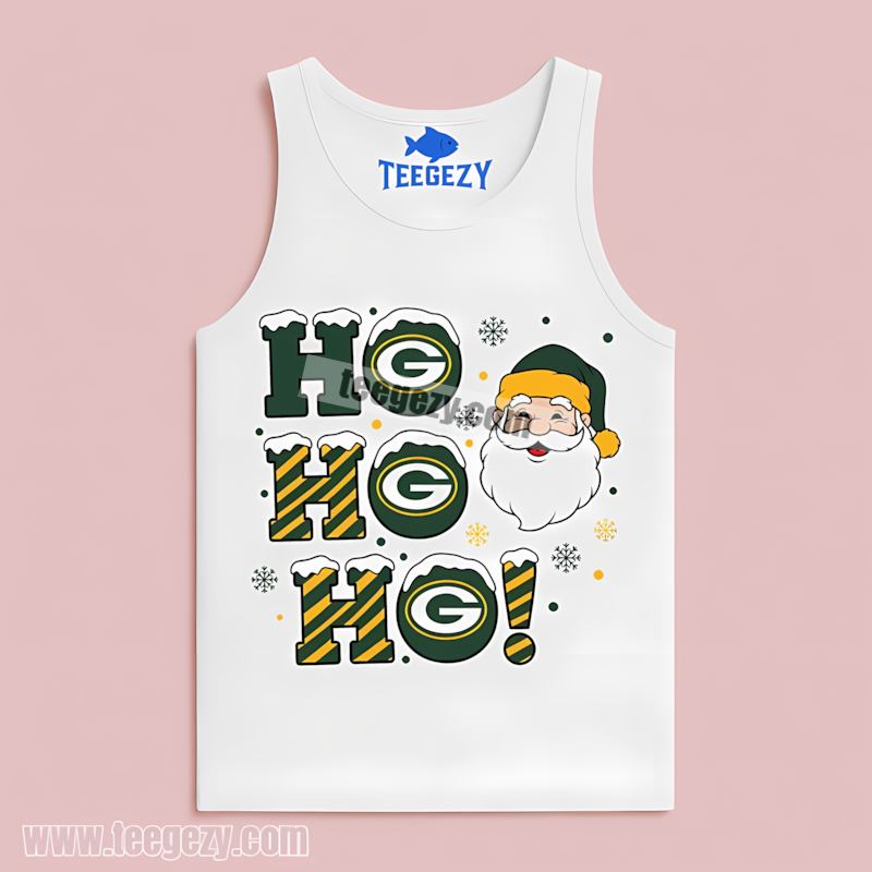 Green Bay Packers Ho Ho Ho Santa Tanktop Color Green Bay Packers Ho Ho Ho Santa Tanktop Color