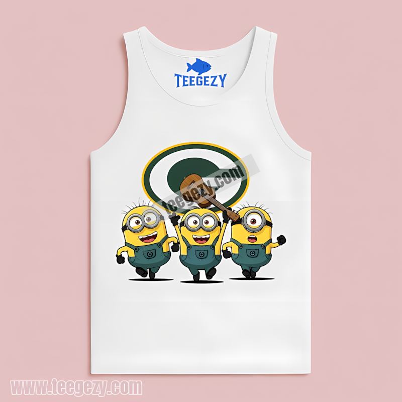 Green Bay Packers Minions Tanktop Cotton Style Green Bay Packers Minions Tanktop Cotton Style