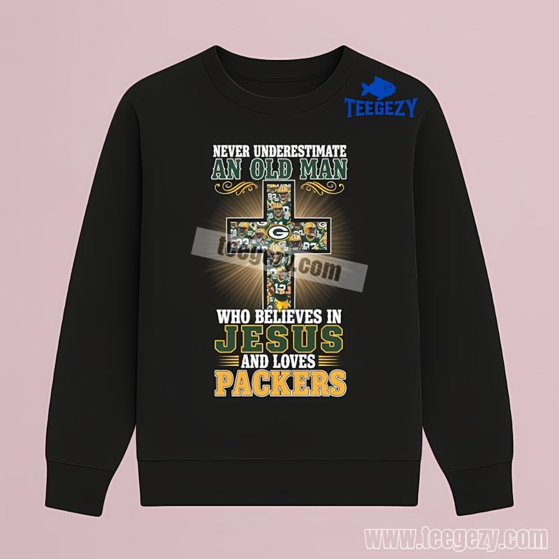Green Bay Packers Never Underestimate Old Man Long Sleeve Sports Green Bay Packers Never Underestimate Old Man Long Sleeve Sports