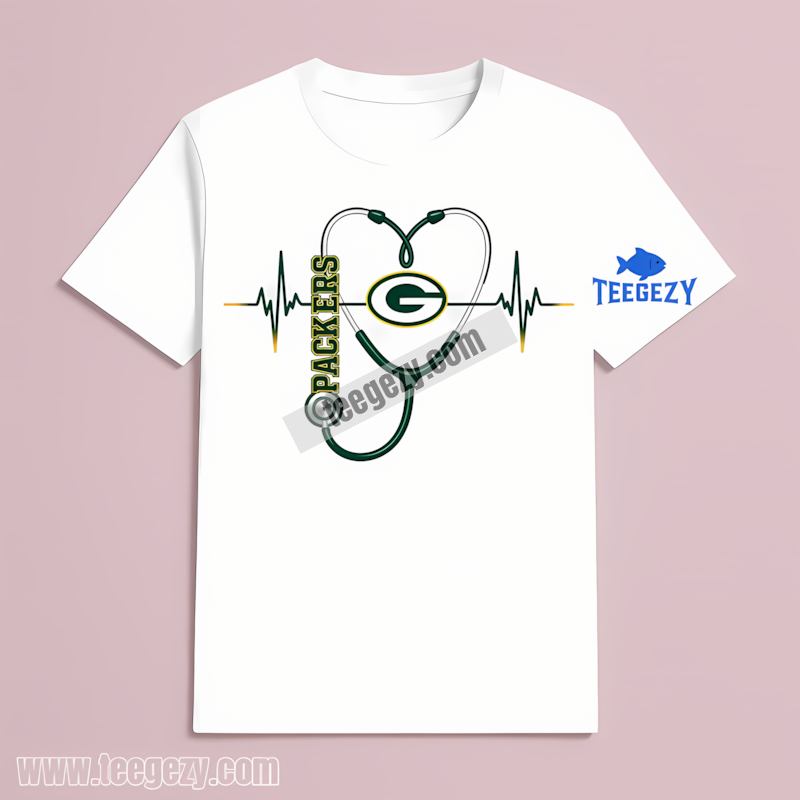 Green Bay Packers Nurse Heartbeat T-Shirt Color Green Bay Packers Nurse Heartbeat T-Shirt Color