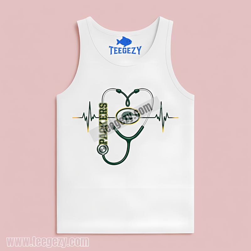 Green Bay Packers Nurse Heartbeat Tanktop Color Green Bay Packers Nurse Heartbeat Tanktop Color