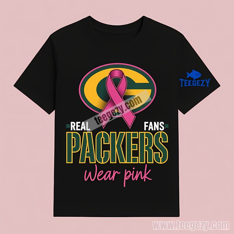 Green Bay Packers Real Fans Wear Pink T-Shirt Classic Green Bay Packers Real Fans Wear Pink T-Shirt Classic