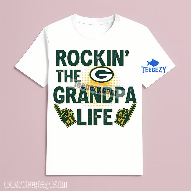 Green Bay Packers Rockin Grandpa Life T-Shirt Adults Green Bay Packers Rockin Grandpa Life T-Shirt Adults
