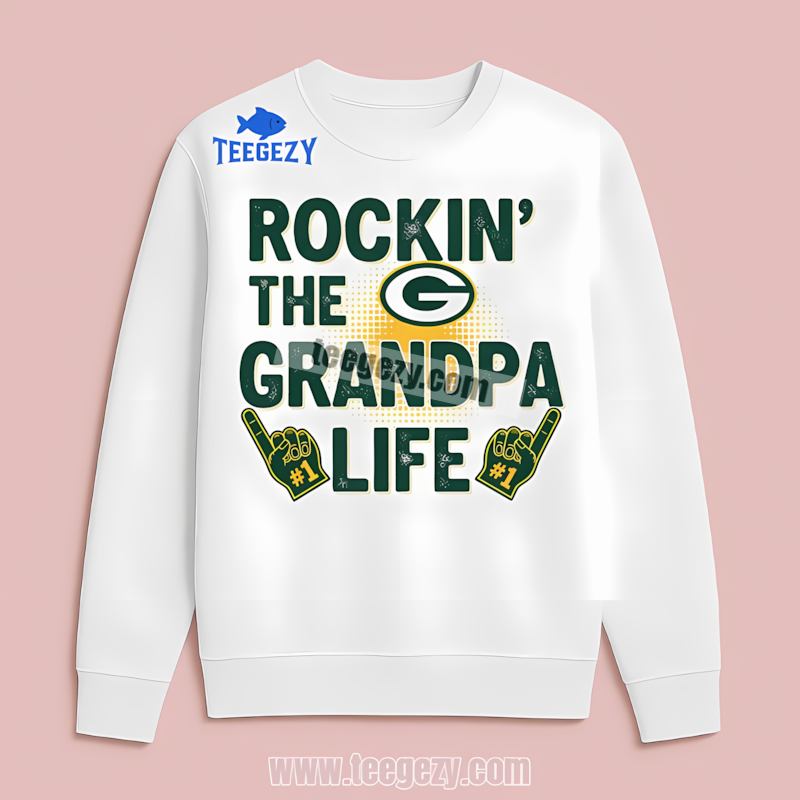 Green Bay Packers Rockin Grandpa Life Long Sleeve Adults Green Bay Packers Rockin Grandpa Life Long Sleeve Adults