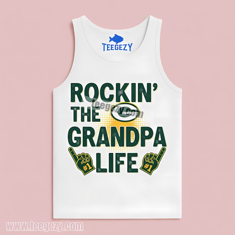 Green Bay Packers Rockin Grandpa Life Tanktop Adults Green Bay Packers Rockin Grandpa Life Tanktop Adults