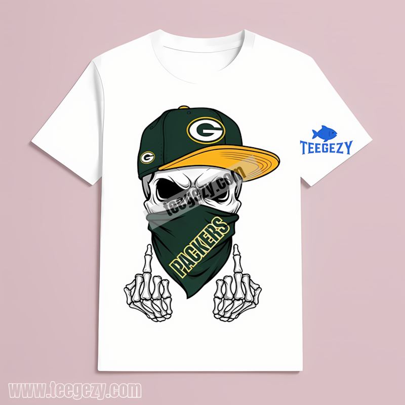 Green Bay Packers Skull Bandana T-Shirt Cotton Green Bay Packers Skull Bandana T-Shirt Cotton