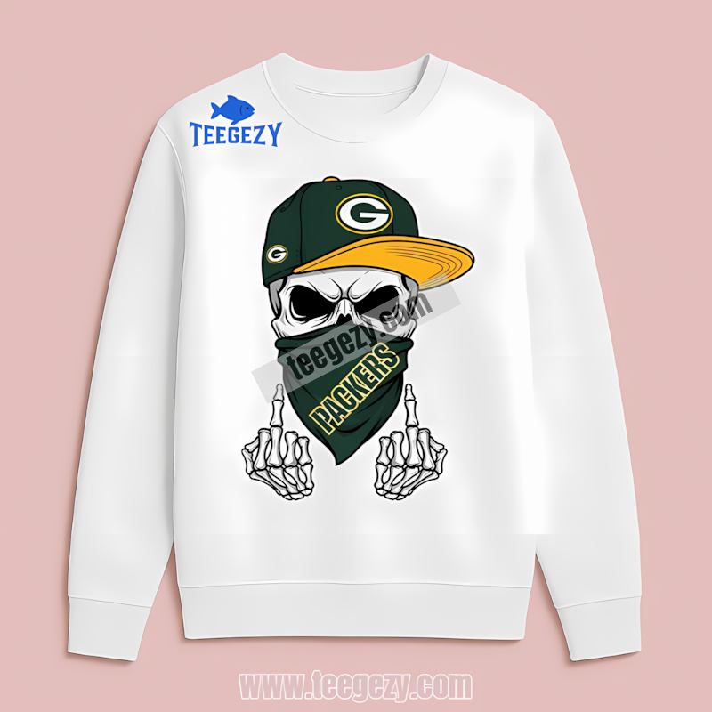 Green Bay Packers Skull Bandana Long Sleeve Cotton Green Bay Packers Skull Bandana Long Sleeve Cotton