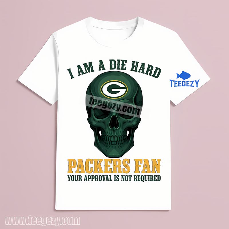 Green Bay Packers Skull Die Hard Fan Trendy T-Shirt Green Bay Packers Skull Die Hard Fan Trendy T-Shirt