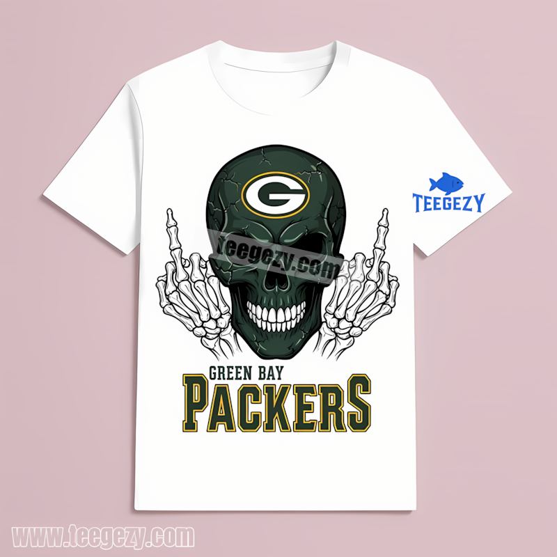 Green Bay Packers Skull Middle Finger T-Shirt Regular Green Bay Packers Skull Middle Finger T-Shirt Regular