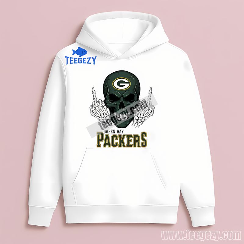Green Bay Packers Skull Middle Finger Hoodie Regular Green Bay Packers Skull Middle Finger Hoodie Regular