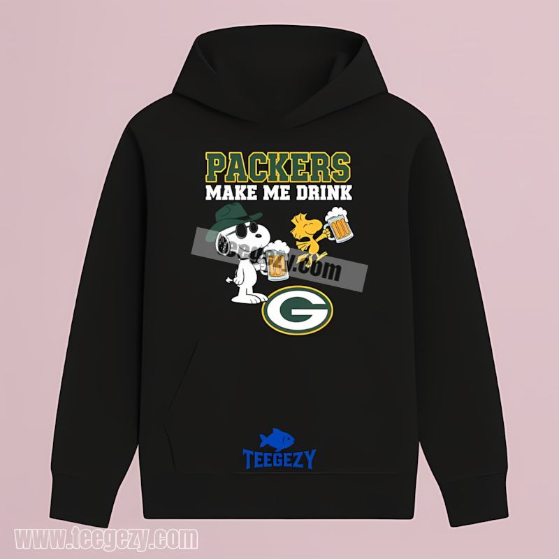 Green Bay Packers Snoopy Make Me Drink Hoodie Vintage Green Bay Packers Snoopy Make Me Drink Hoodie Vintage