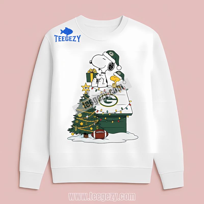 Green Bay Packers Snoopy Woodstock Christmas Long Sleeve Cotton Green Bay Packers Snoopy Woodstock Christmas Long Sleeve Cotton