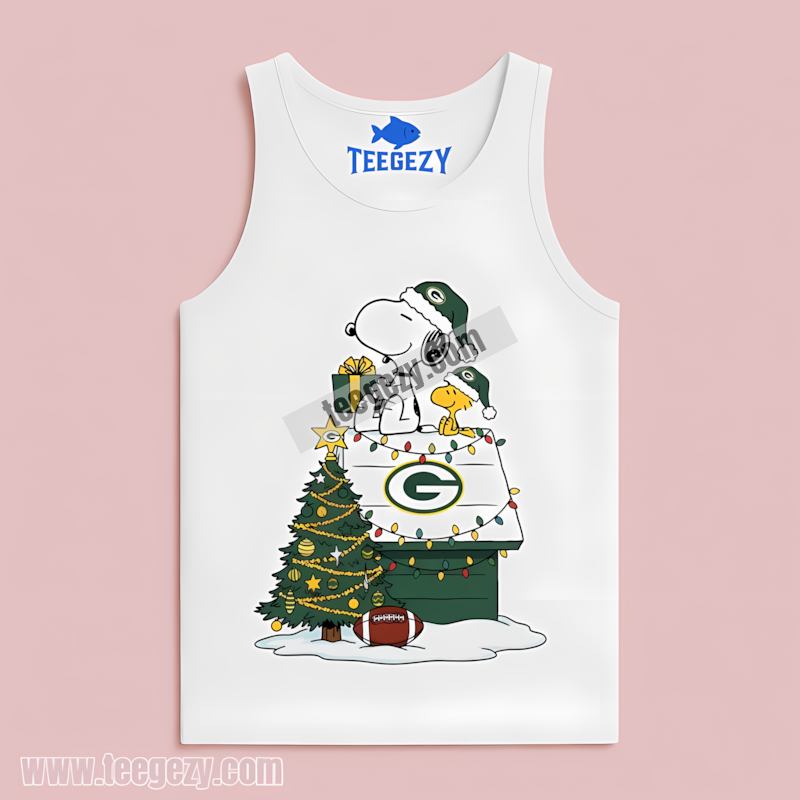 Green Bay Packers Snoopy Woodstock Christmas Tanktop Cotton Green Bay Packers Snoopy Woodstock Christmas Tanktop Cotton