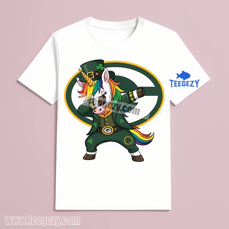 Green Bay Packers St Patricks Unicorn T-Shirt Cotton Green Bay Packers St Patricks Unicorn T-Shirt Cotton