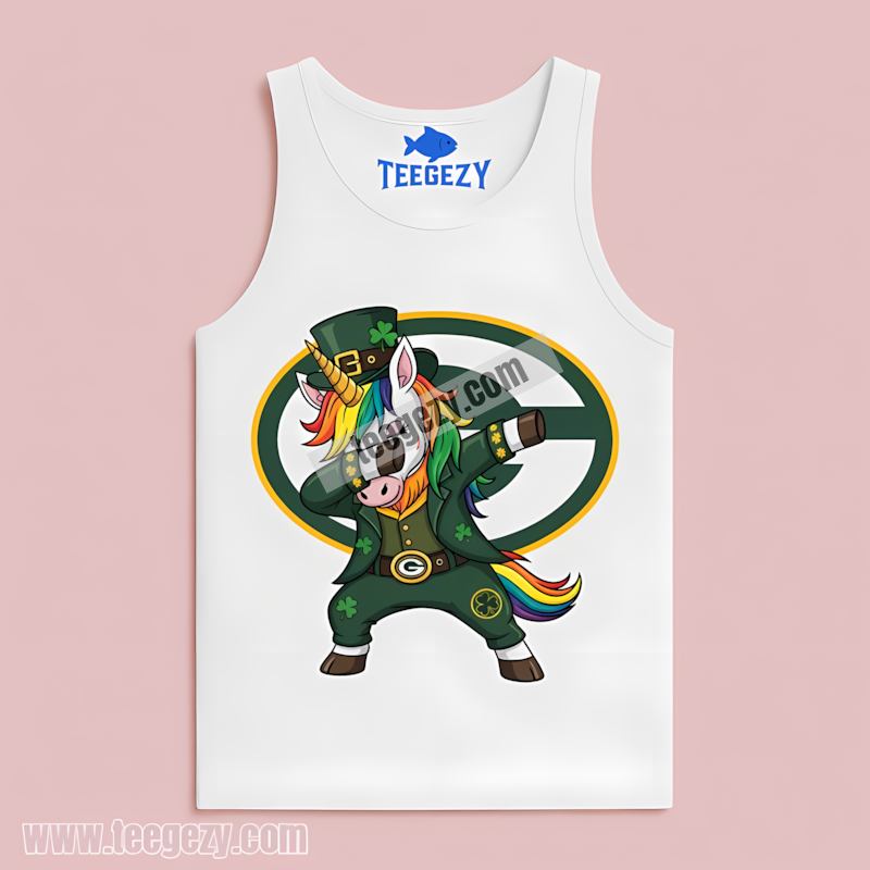 Green Bay Packers St Patricks Unicorn Tanktop Cotton Green Bay Packers St Patricks Unicorn Tanktop Cotton