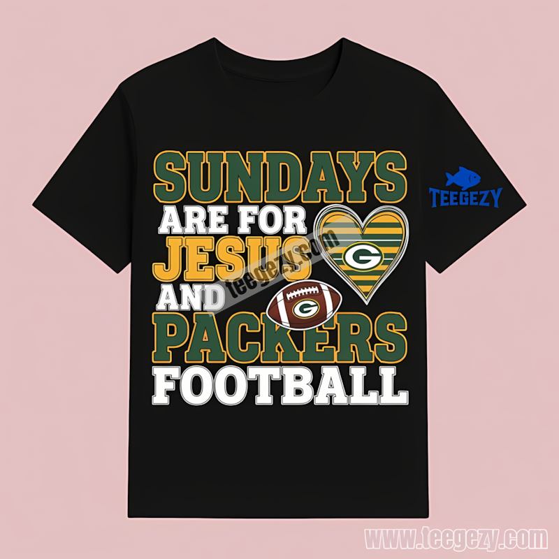 Green Bay Packers Sundays Jesus Football T-Shirt Trendy Green Bay Packers Sundays Jesus Football T-Shirt Trendy