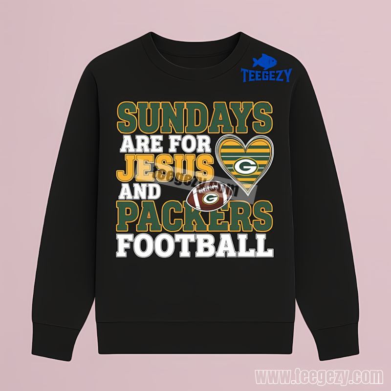 Green Bay Packers Sundays Jesus Football Long Sleeve Trendy Green Bay Packers Sundays Jesus Football Long Sleeve Trendy