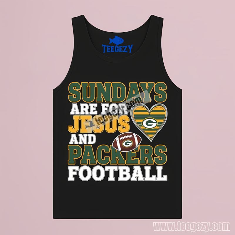 Green Bay Packers Sundays Jesus Football Tanktop Trendy Green Bay Packers Sundays Jesus Football Tanktop Trendy