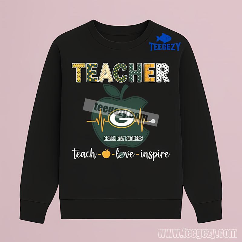Green Bay Packers Teacher Apple Inspire Long Sleeve Unisex Green Bay Packers Teacher Apple Inspire Long Sleeve Unisex