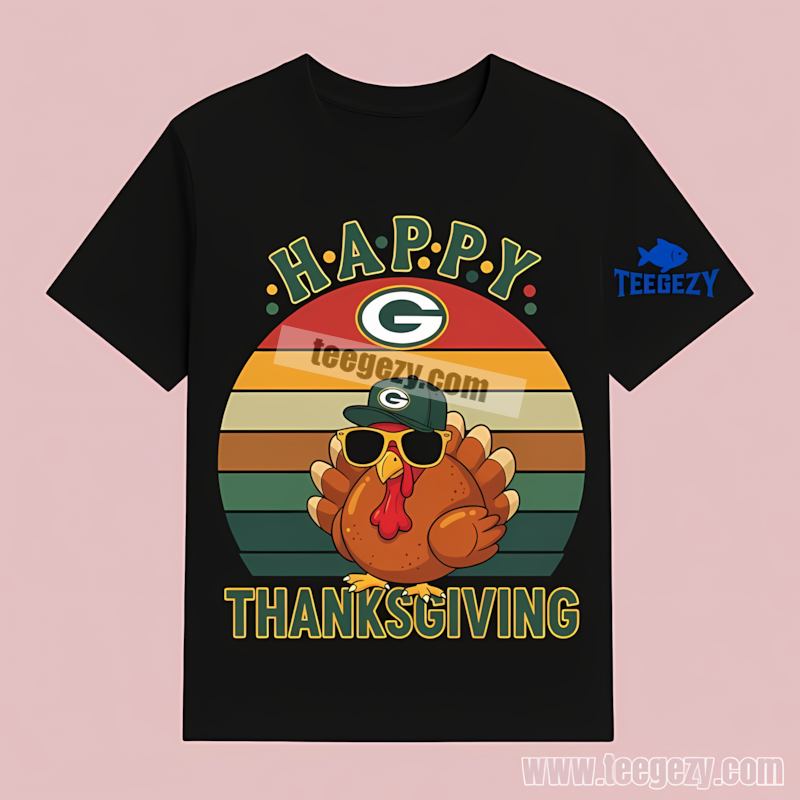 Green Bay Packers Thanksgiving Turkey T-Shirt Adults Green Bay Packers Thanksgiving Turkey T-Shirt Adults