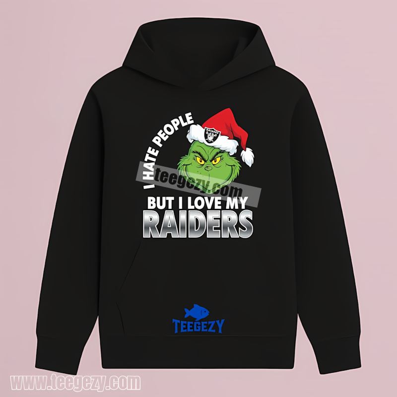 Grinch I Hate People But Love Las Vegas Raiders Fan Hoodie Grinch I Hate People But Love Las Vegas Raiders Fan Hoodie