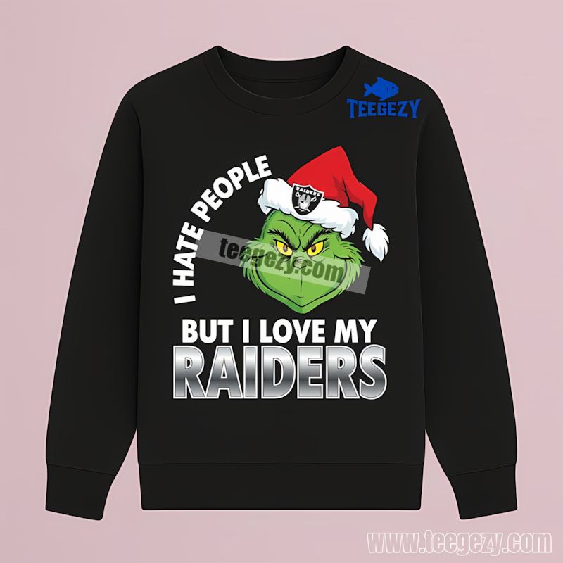 Grinch I Hate People But Love Las Vegas Raiders Fan Long Sleeve Grinch I Hate People But Love Las Vegas Raiders Fan Long Sleeve