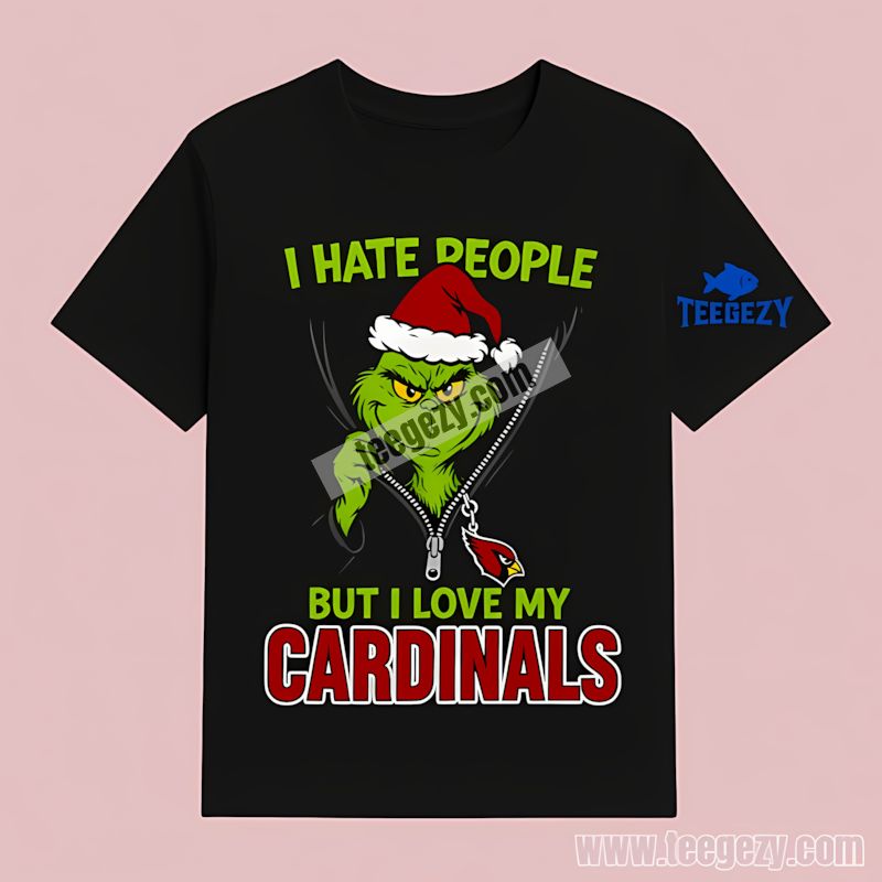Grinch I Hate People Love Arizona Cardinals T-Shirt Grinch I Hate People Love Arizona Cardinals T-Shirt