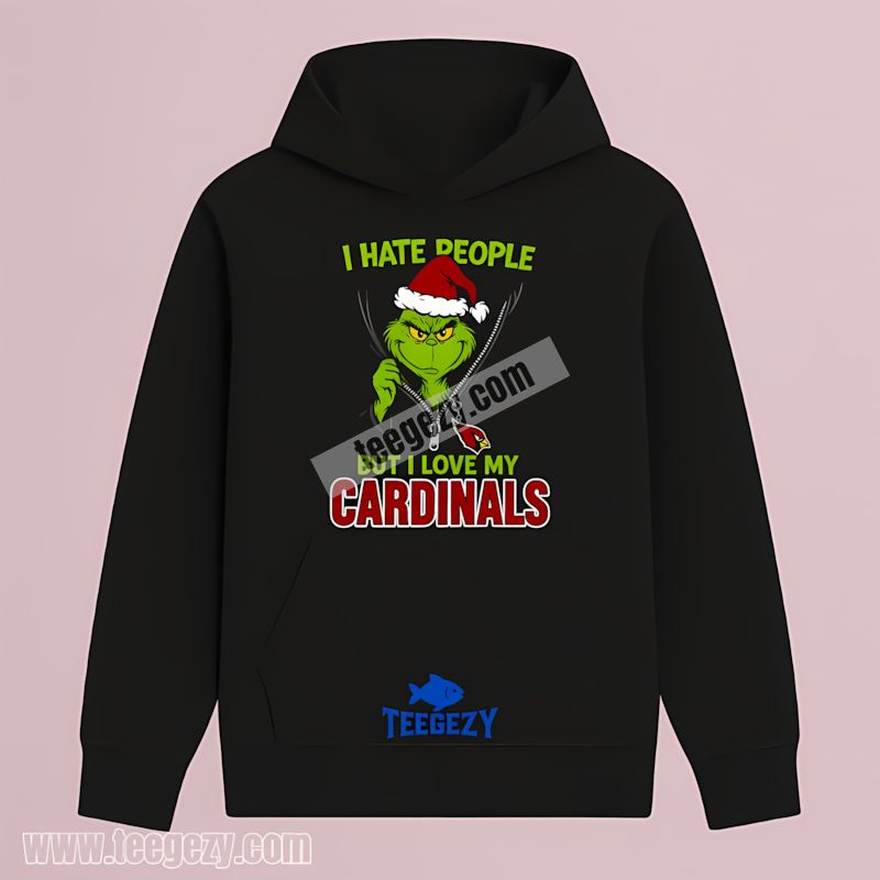 Grinch I Hate People Love Arizona Cardinals Hoodie Grinch I Hate People Love Arizona Cardinals Hoodie