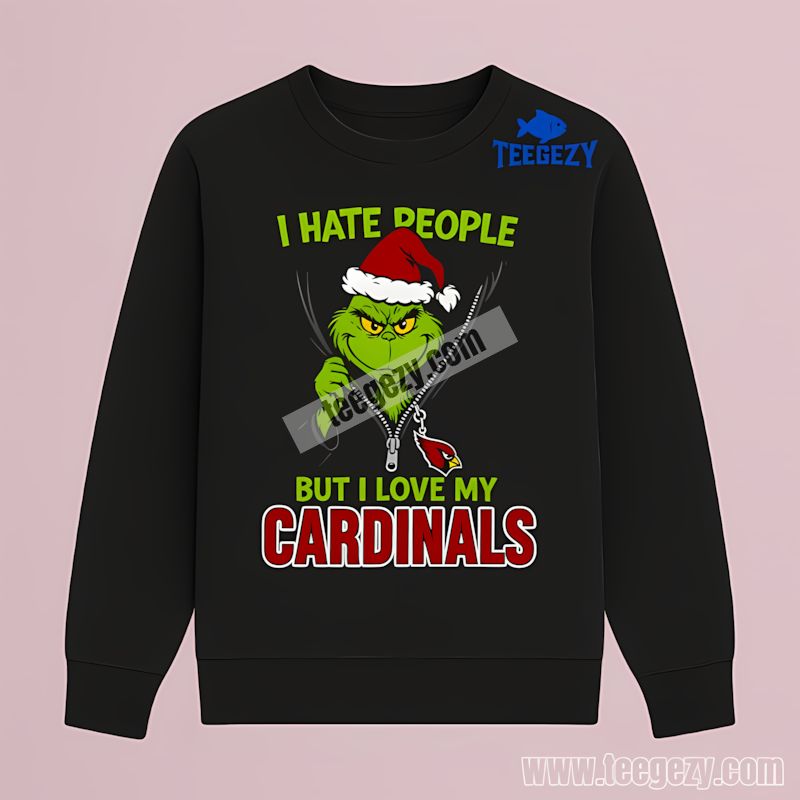Grinch I Hate People Love Arizona Cardinals Long Sleeve Grinch I Hate People Love Arizona Cardinals Long Sleeve