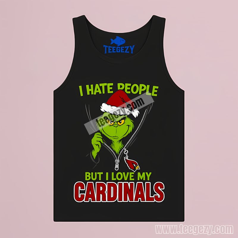 Grinch I Hate People Love Arizona Cardinals Tanktop Grinch I Hate People Love Arizona Cardinals Tanktop