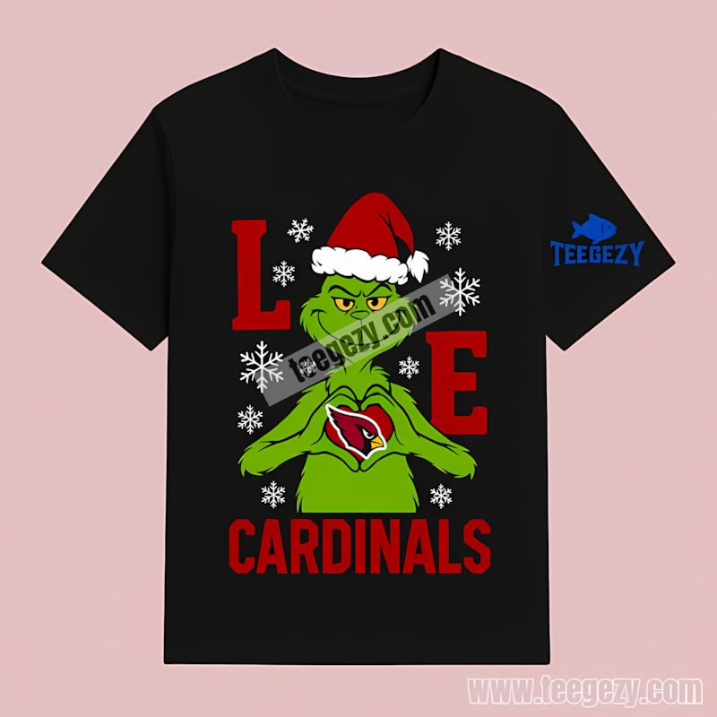 Grinch Love Arizona Cardinals Christmas Cotton T-Shirt Grinch Love Arizona Cardinals Christmas Cotton T-Shirt