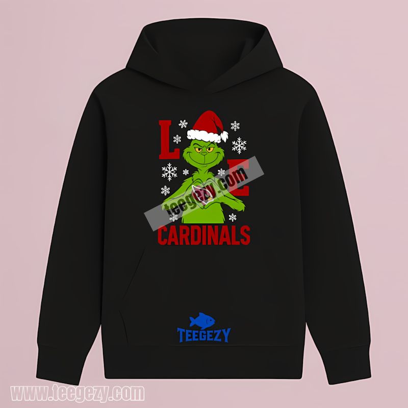 Grinch Love Arizona Cardinals Christmas Cotton Hoodie Grinch Love Arizona Cardinals Christmas Cotton Hoodie