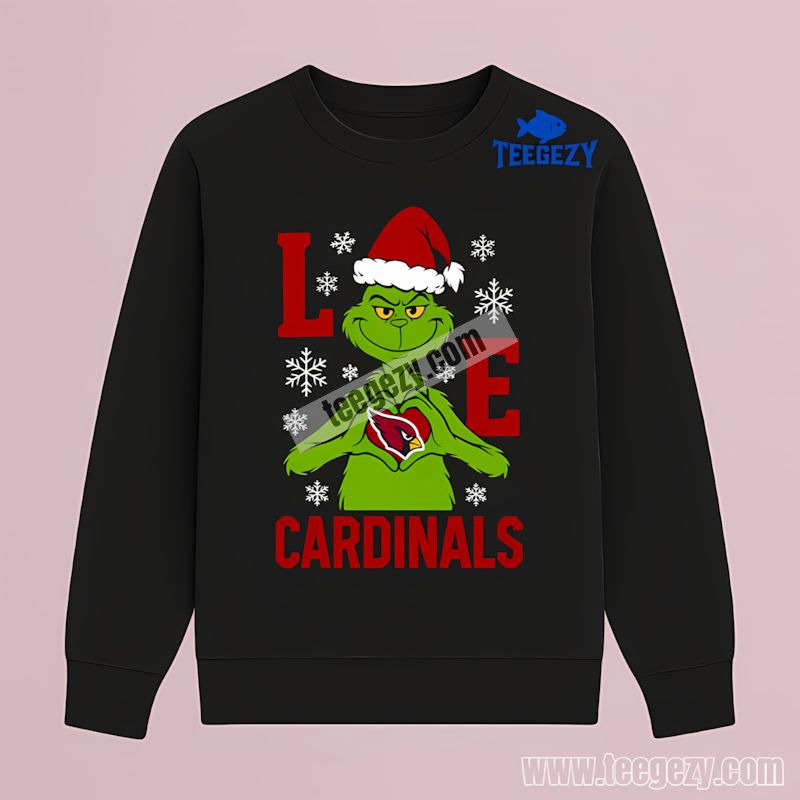 Grinch Love Arizona Cardinals Christmas Cotton Long Sleeve Grinch Love Arizona Cardinals Christmas Cotton Long Sleeve