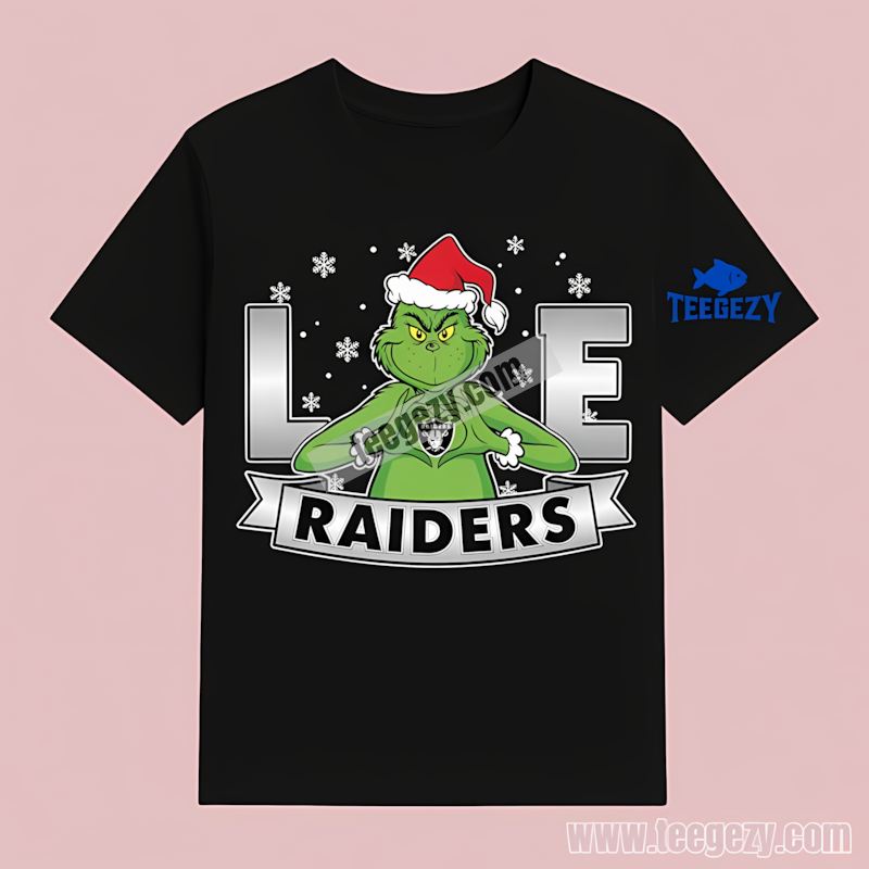 Grinch Love For Las Vegas Raiders Christmas Classic T-Shirt Grinch Love For Las Vegas Raiders Christmas Classic T-Shirt