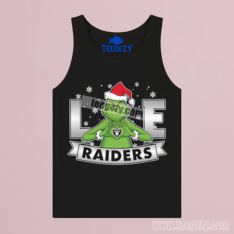 Grinch Love For Las Vegas Raiders Christmas Classic Tanktop Grinch Love For Las Vegas Raiders Christmas Classic Tanktop