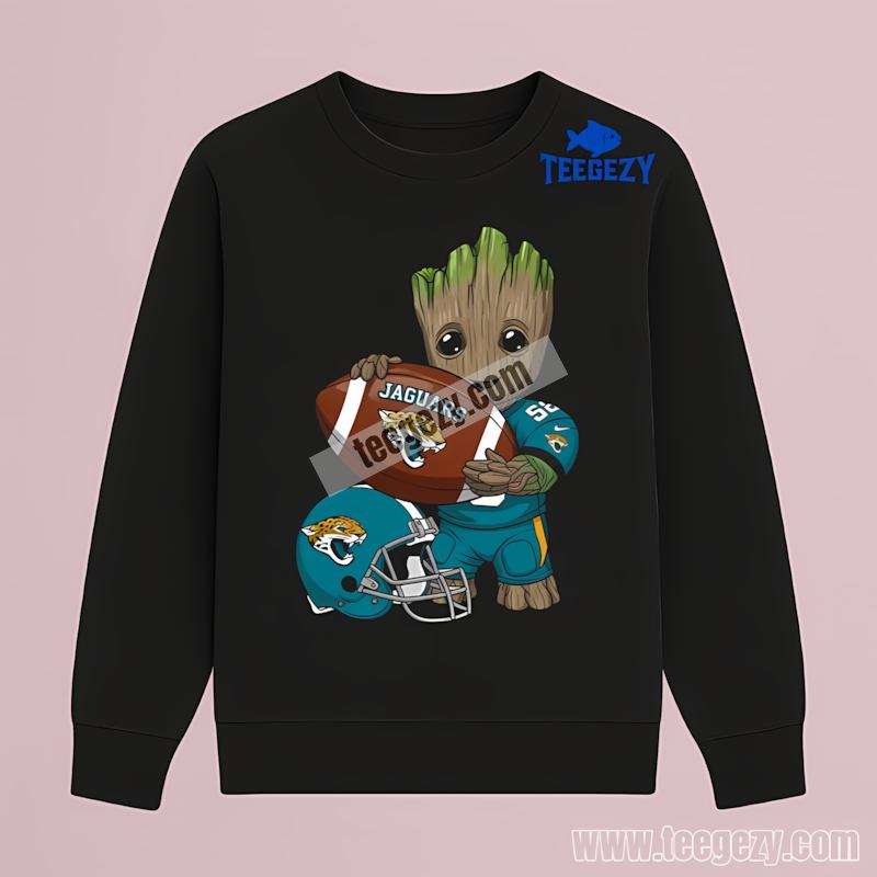 Groot Shows Love For Jacksonville Jaguars Football Long Sleeve Groot Shows Love For Jacksonville Jaguars Football Long Sleeve