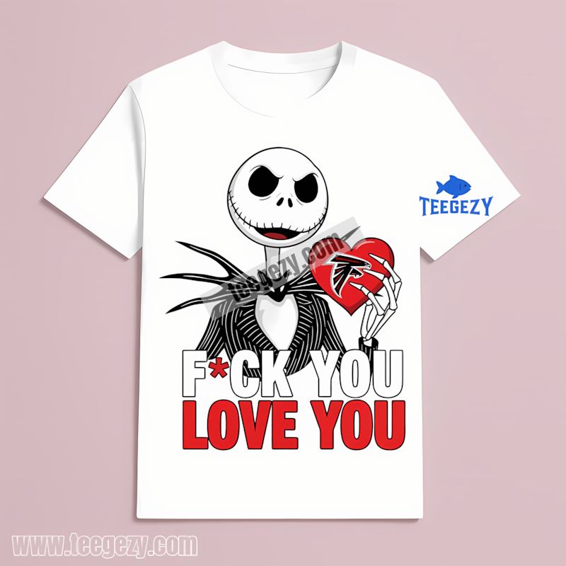 Heart Of A Fan Jack Skellington Falcons T-Shirt Heart Of A Fan Jack Skellington Falcons T-Shirt