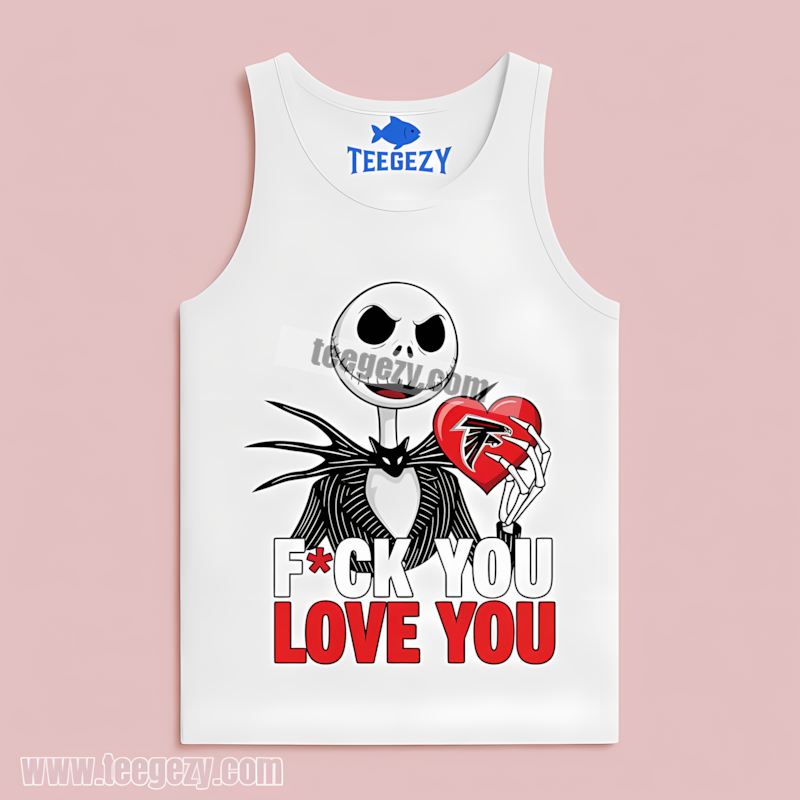 Heart Of A Fan Jack Skellington Falcons Tanktop Heart Of A Fan Jack Skellington Falcons Tanktop