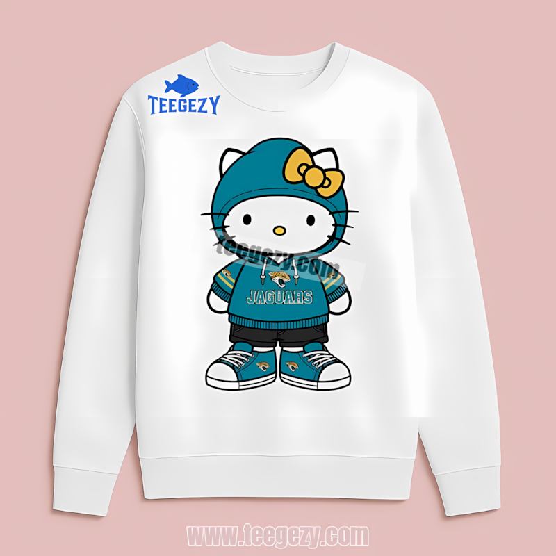 Hello Kitty Wears Jacksonville Jaguars Style Cotton Long Sleeve Hello Kitty Wears Jacksonville Jaguars Style Cotton Long Sleeve