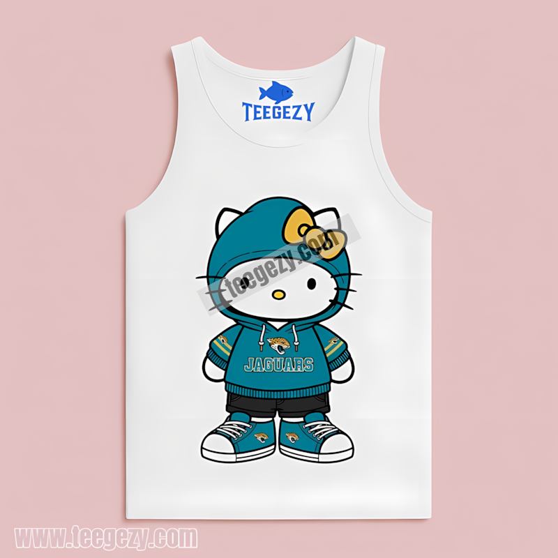 Hello Kitty Wears Jacksonville Jaguars Style Cotton Tanktop Hello Kitty Wears Jacksonville Jaguars Style Cotton Tanktop