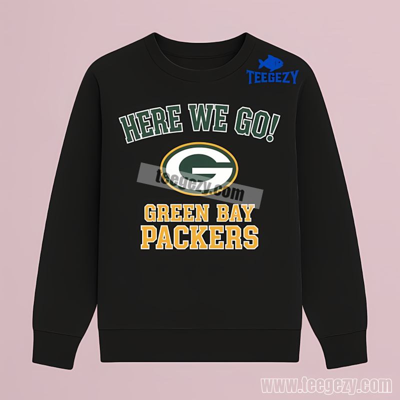 Here We Go Green Bay Packers Logo Long Sleeve Adults Here We Go Green Bay Packers Logo Long Sleeve Adults