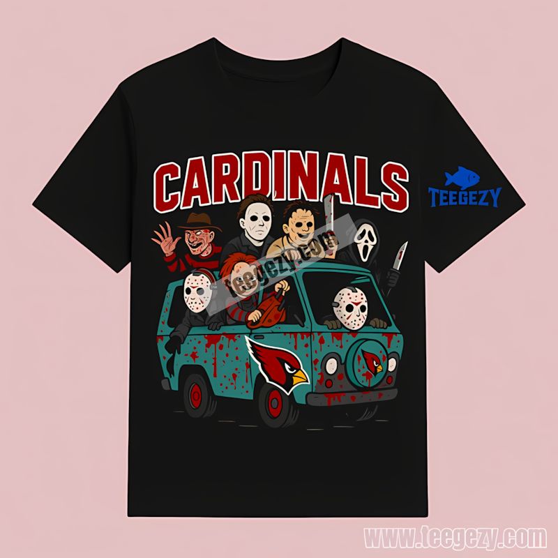 Horror Arizona Cardinals Halloween Bus Vintage T-Shirt Horror Arizona Cardinals Halloween Bus Vintage T-Shirt