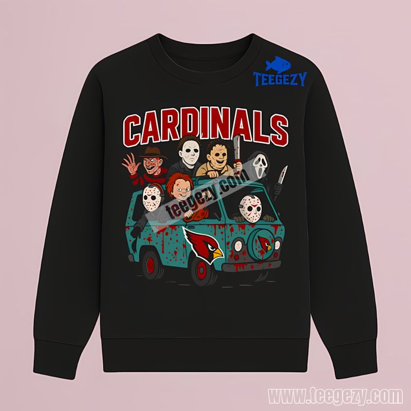 Horror Arizona Cardinals Halloween Bus Vintage Long Sleeve Horror Arizona Cardinals Halloween Bus Vintage Long Sleeve