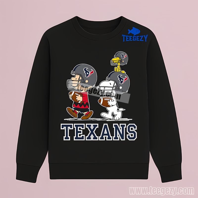 Houston Texans Charlie Brown Snoopy Play Classic Long Sleeve Houston Texans Charlie Brown Snoopy Play Classic Long Sleeve