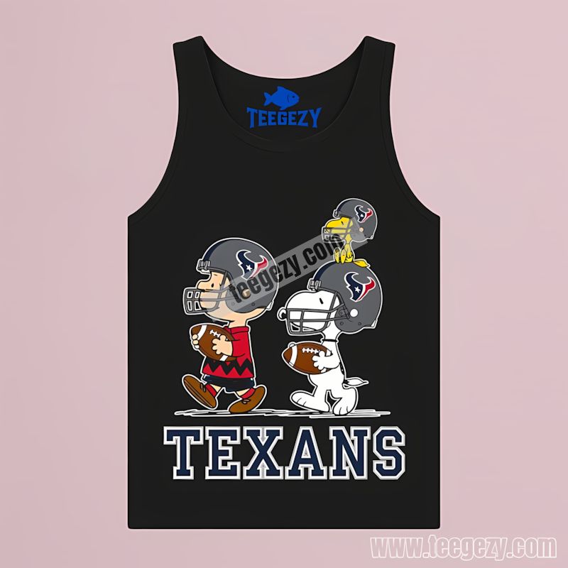 Houston Texans Charlie Brown Snoopy Play Classic Tanktop Houston Texans Charlie Brown Snoopy Play Classic Tanktop