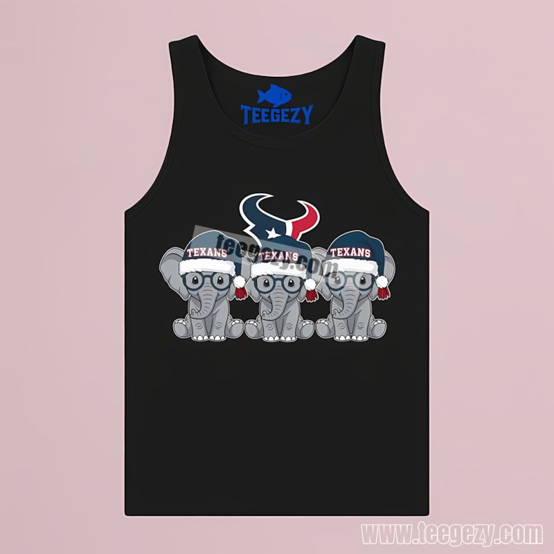 Houston Texans Christmas Elephants Graphic Tanktop Houston Texans Christmas Elephants Graphic Tanktop